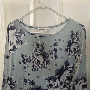 Urban Modesty Floral Maxi Dress - Blue and White